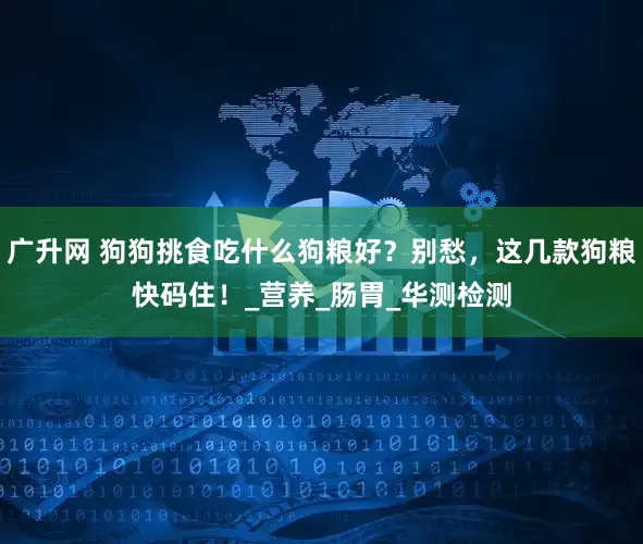 广升网 狗狗挑食吃什么狗粮好？别愁，这几款狗粮快码住！_营养_肠胃_华测检测